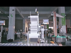 Özelleştirilmiş Dokunmatik Ekran Çevrimiçi Düz Etiket Aplikatör Makinesi PLC Kontrolü 380W